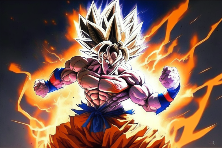 cool goku transforming to super saiyan