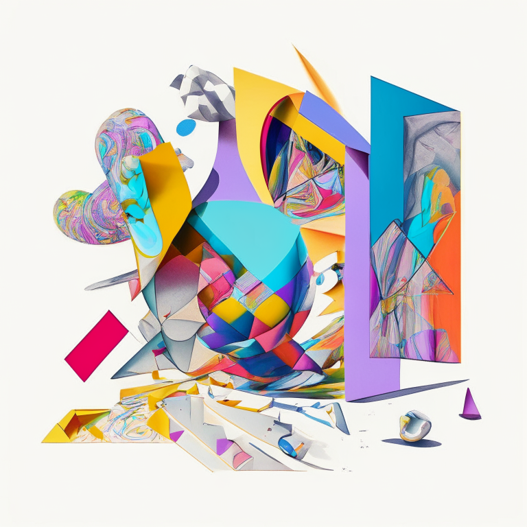 A mathematical theme with bright colors and geometric shapes