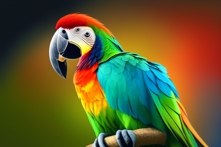 a colorful parrot with a plain background