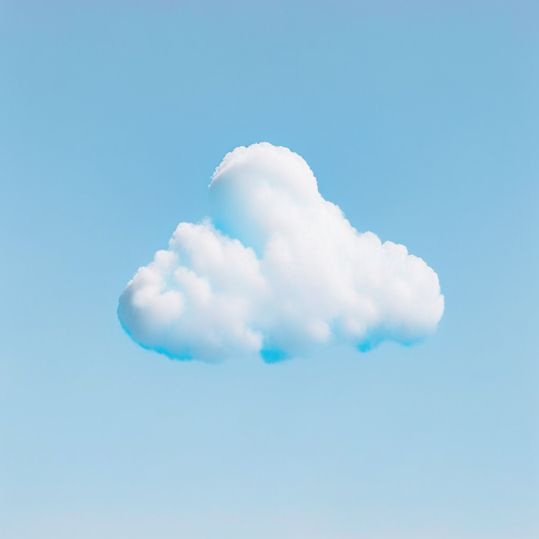 a white cloud on a pastel blue background