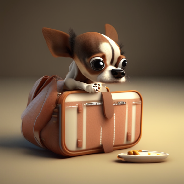 A brown Chihuahua packing a lunch into a Snoopy lunch box, realism, octane render, 4k