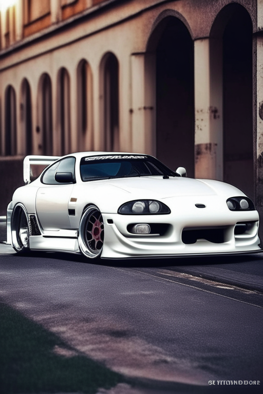 White OLD Toyota SUPRA MK4