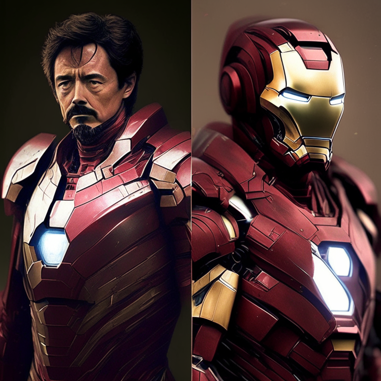 Men change to iron man