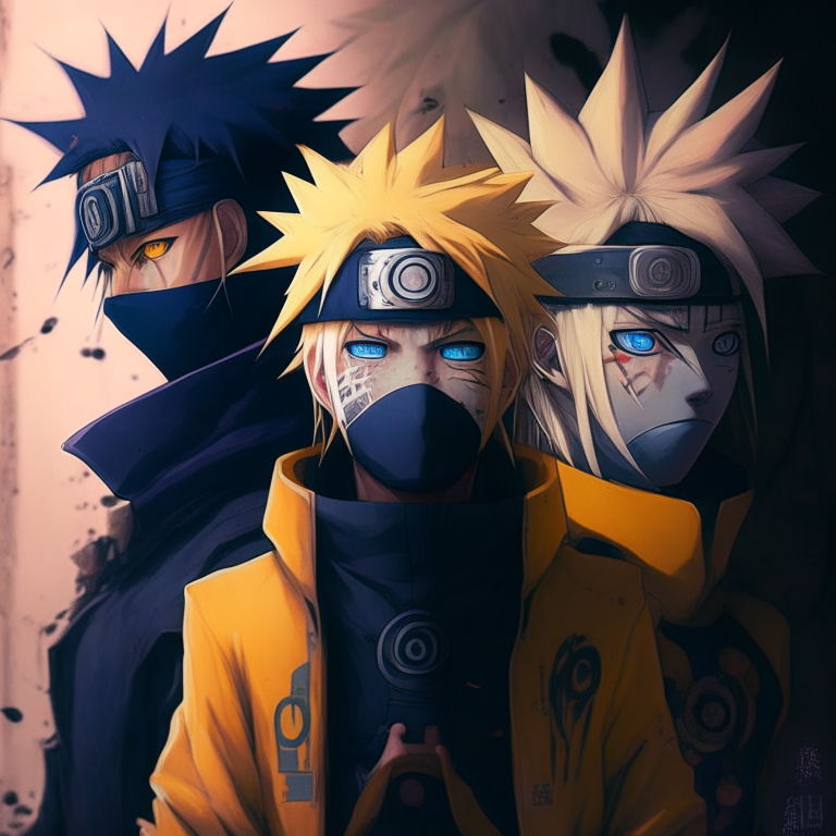 Naruto with jiraya and minato