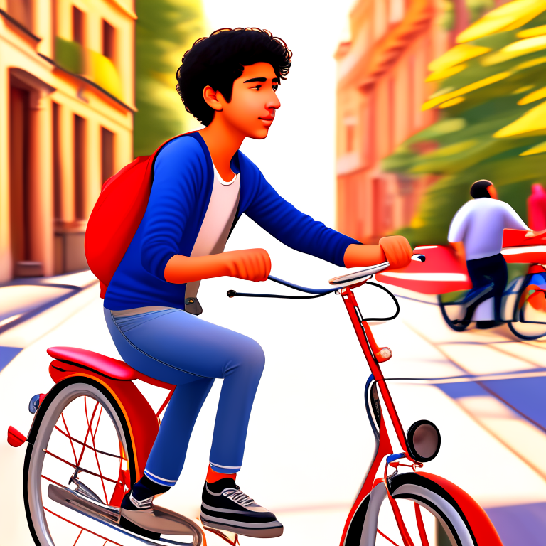Narito riding a bycycle