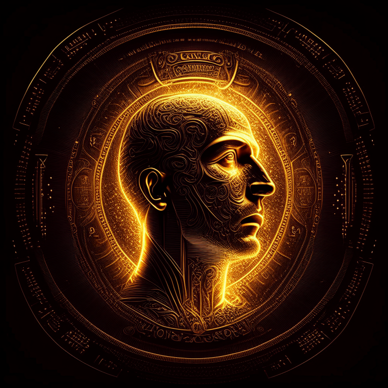 Money irradiating golden light 