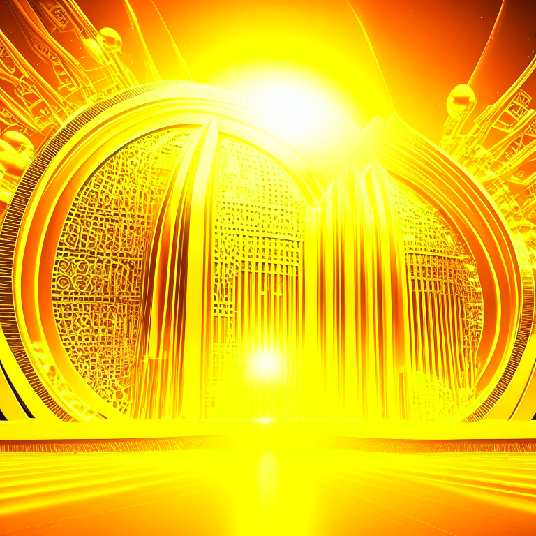 Money irradiating golden light 