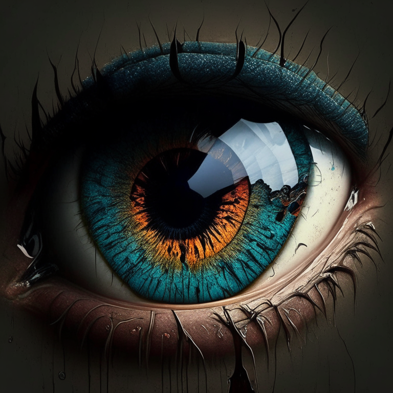 an eye with a random style that looks like it's itching