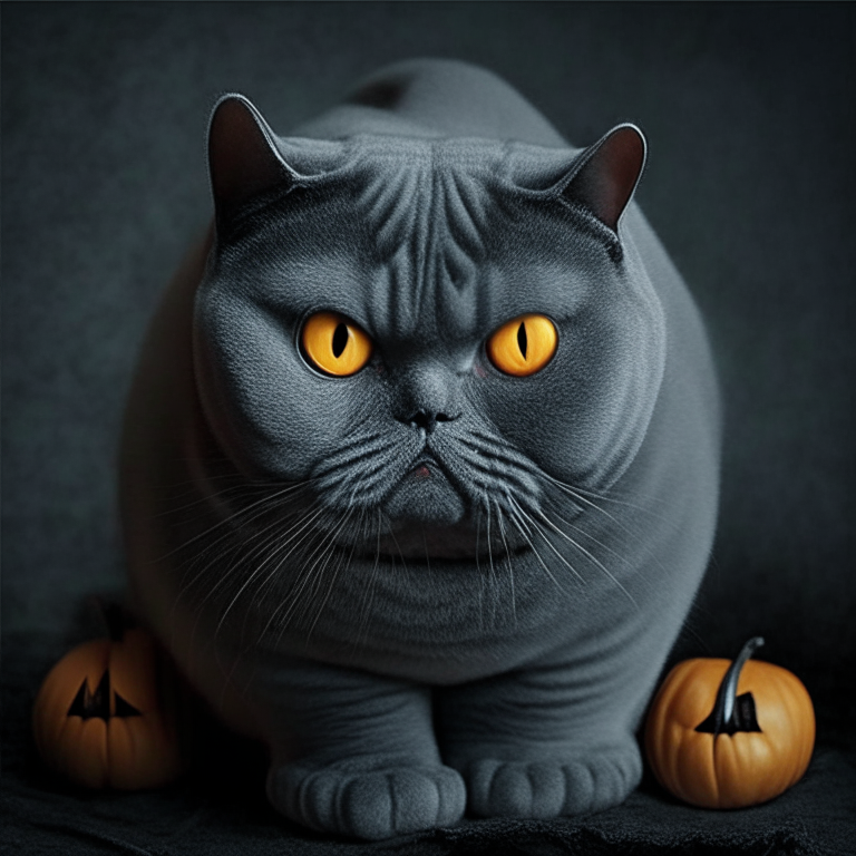 A very scary British shorthair Halloween 