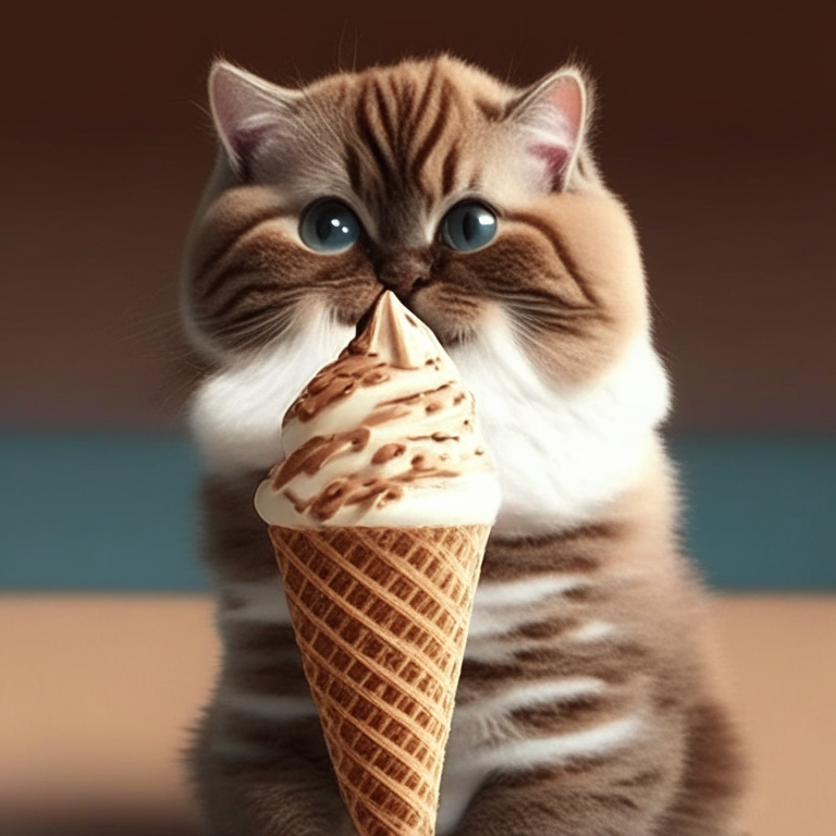 an adorable cat holding a chocolate ice cream cone a cute cat with a chocolate ice cream cone a fluffy cat enjoying a chocolate ice cream cone a sweet cat with a chocolate ice cream cone a playful cat holding a chocolate ice cream cone a happy cat enjoying a chocolate ice cream cone