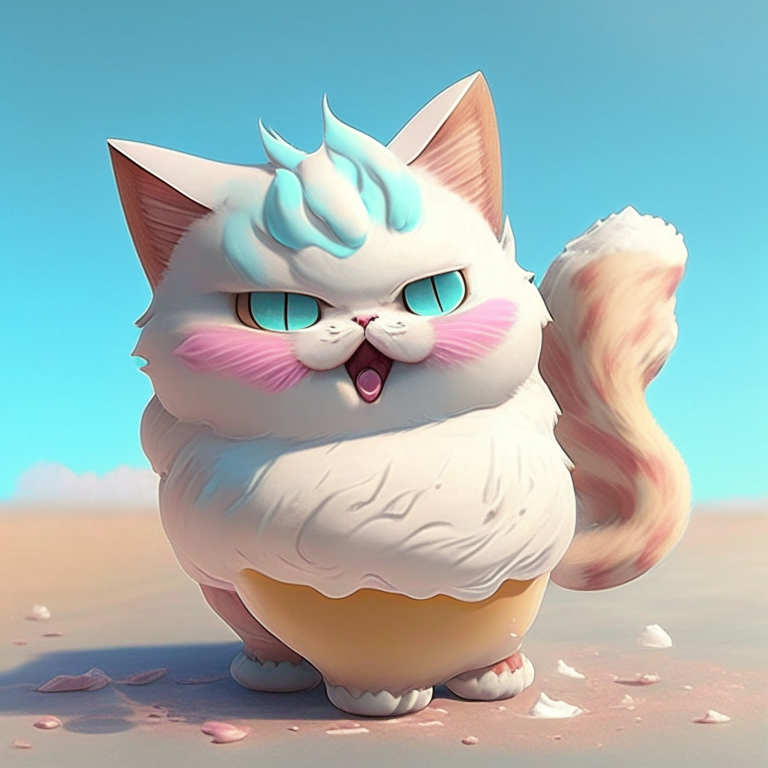 an ice cream cat as a Pokémon