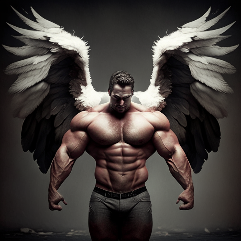 Strong man with Wings
