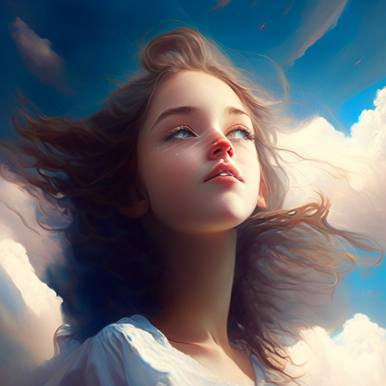  beautiful Girl in the sky 
