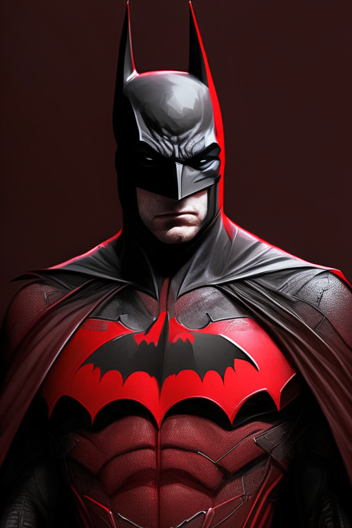 Batman wearing Red and Black suit