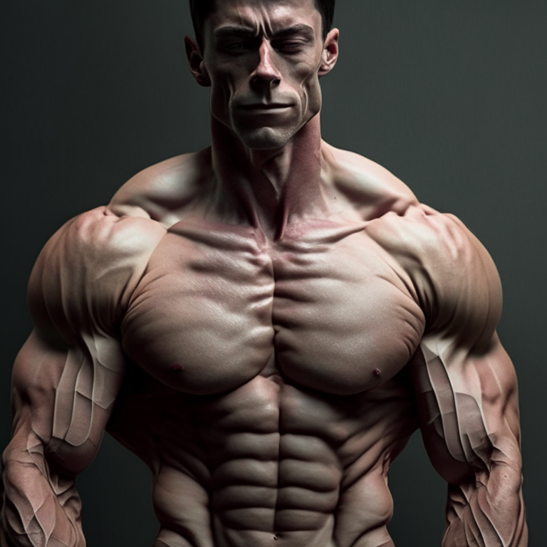 a muscles shredded with side chest