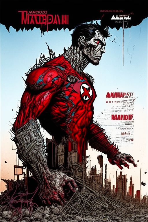 Generate a one of a kind artwork drawn in Todd McFarlane's artwork style as realistic as possible of a future Madras 50 years from 2023.