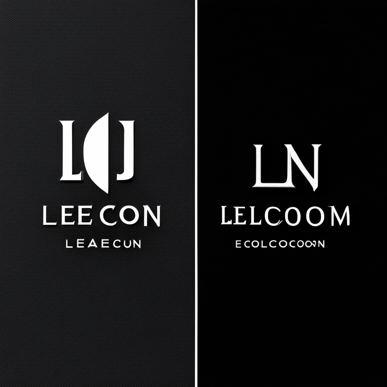 two rival fashion houses' logos side by side - This shot shows the logos of the Hoffman Designs and LeCour fashion houses side by side, with the names of the houses in bold letters. The logos are sleek and modern, reflecting the fashion industry's high-stakes, competitive nature