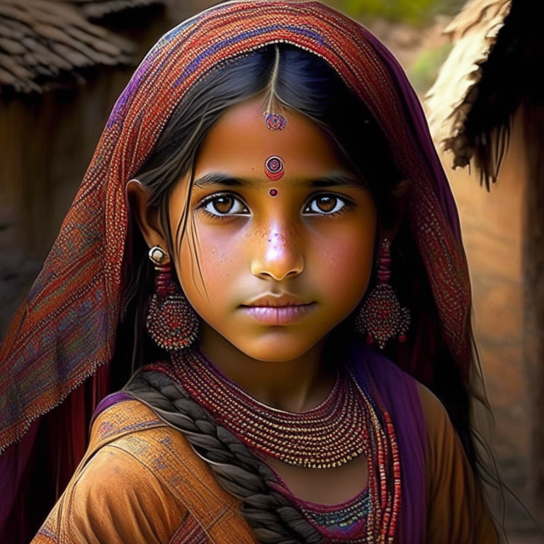 Beautiful Indian Village Girl Image By GleamingTarsier Genmo