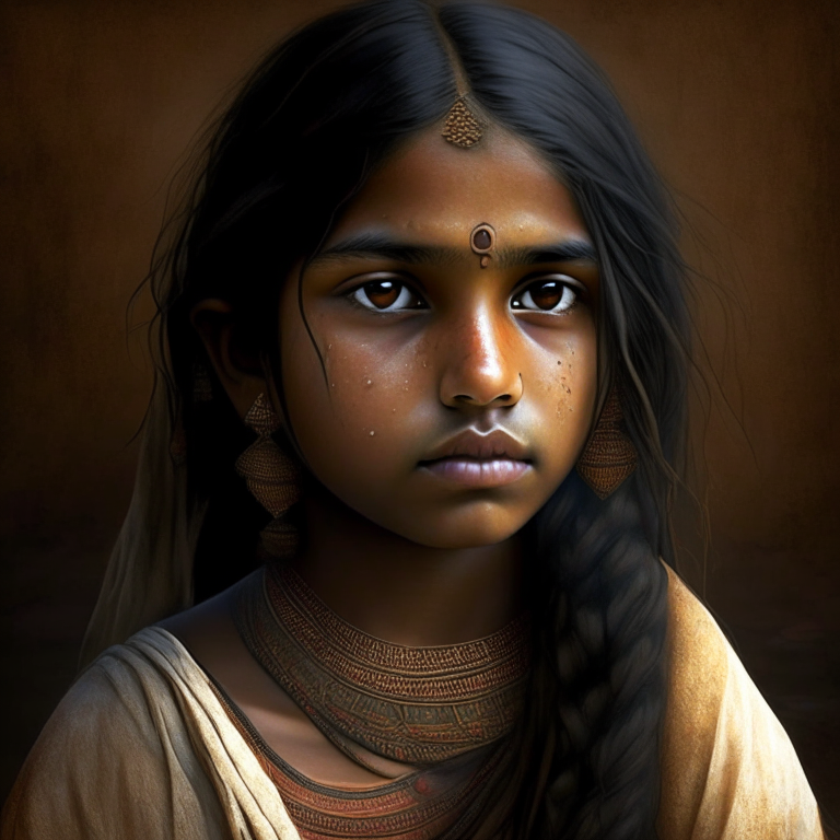 Ancient low cast indian teen girl