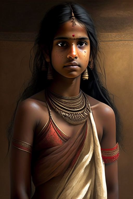 Ancient indian teen without dress