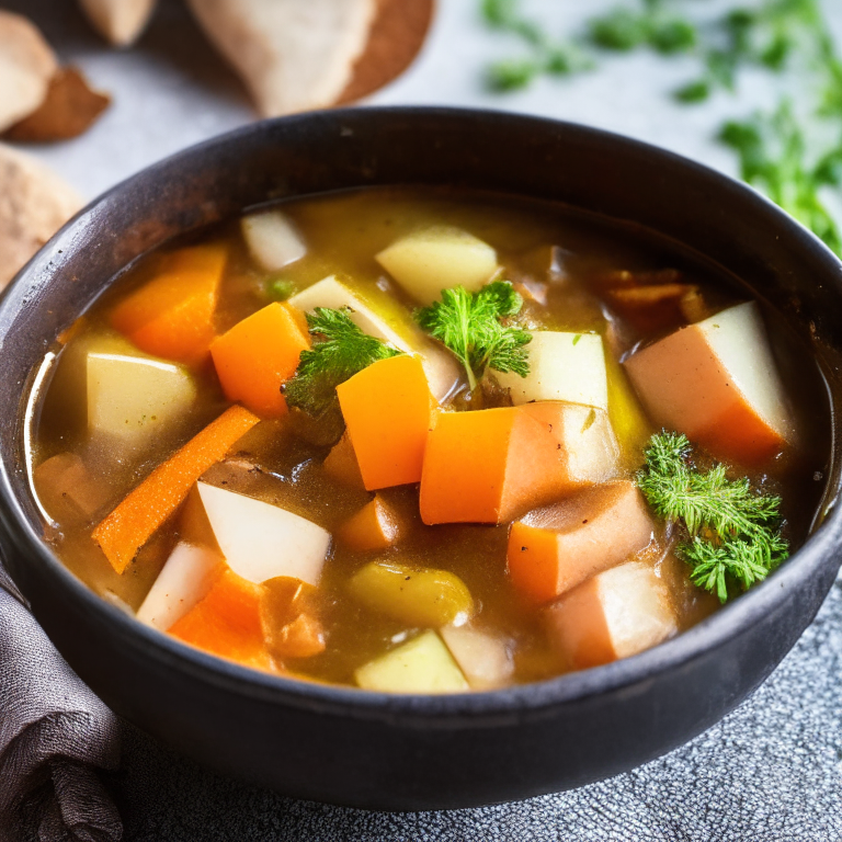 a picture of a Root Vegetable and Ginger Stew with root vegetables, ginger, and mixed spices