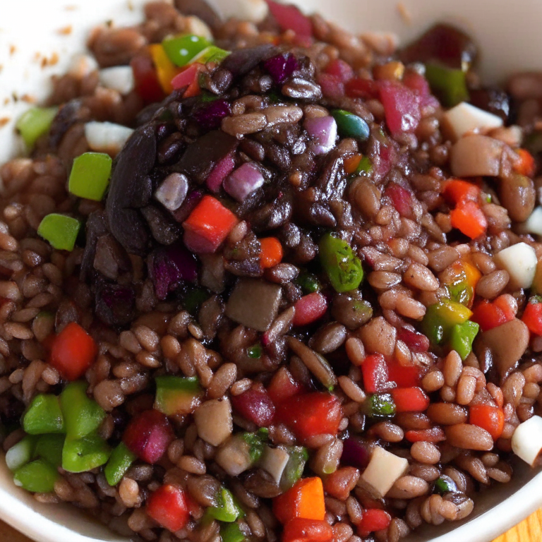 a picture of a Red Kidney Bean Stew with Wild Rice with red kidney beans, wild rice, and mixed vegetables