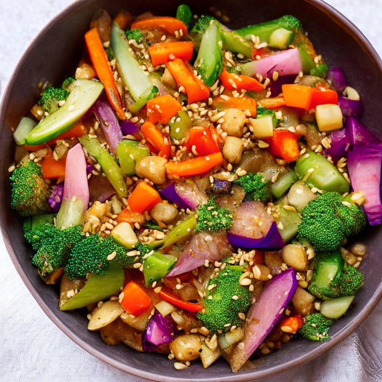 a picture of an Amaranth and Vegetable Stir-Fry with amaranth, mixed vegetables, and spices