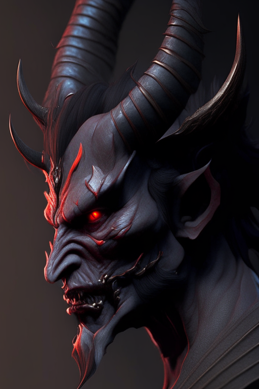 akaza demon. detail render, profile picture 1024px”