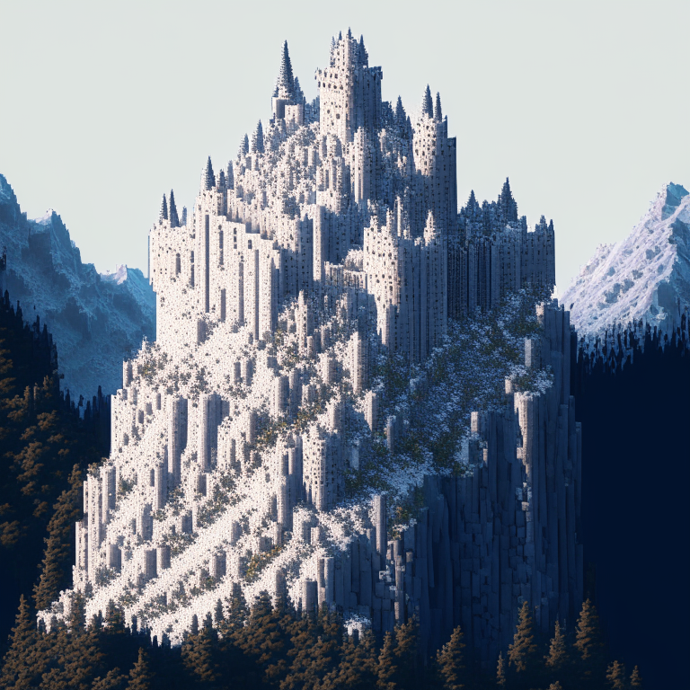 A white stone castle high up in the mountains, pixel art, (intricate details:1.12), hdr, (intricate details, hyperdetailed:1.15), (natural skin texture, hyperrealism, soft light, sharp:1.2)