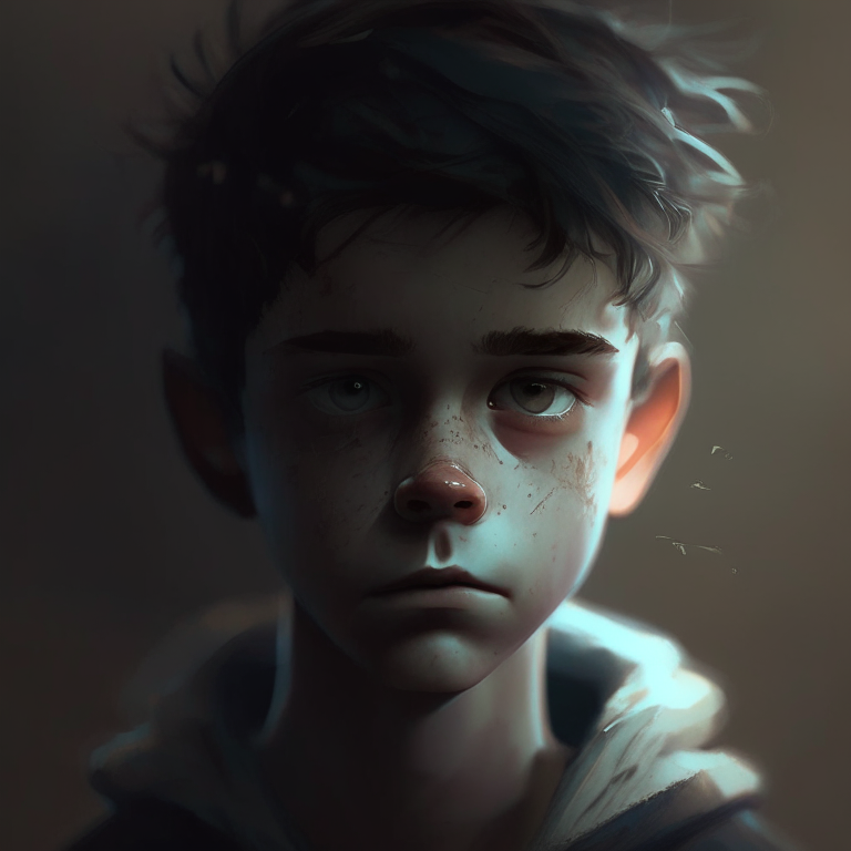 a boy. by senior character artist”, Negative prompt 1: “low quality, blurred