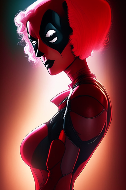 deadpool femme cartoon, and deadpool, photo of deadpool femme cartoon in the style of matt groening