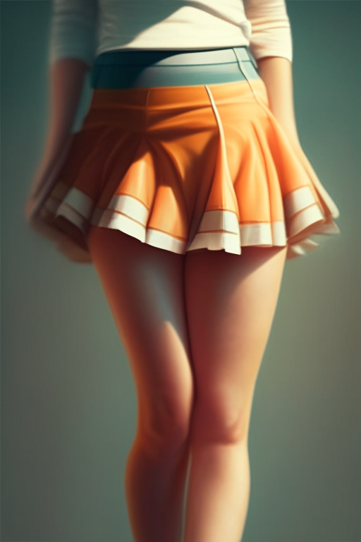 A woman wearing short mini skirt