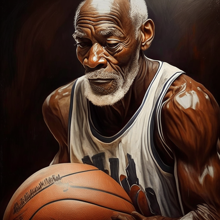 PAINTING AN OLD BASKETBALL PLAYER