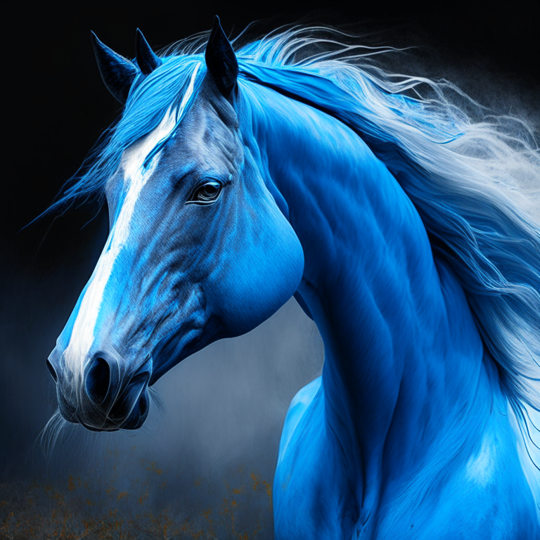 Beautiful horse with colour blue and stronger 