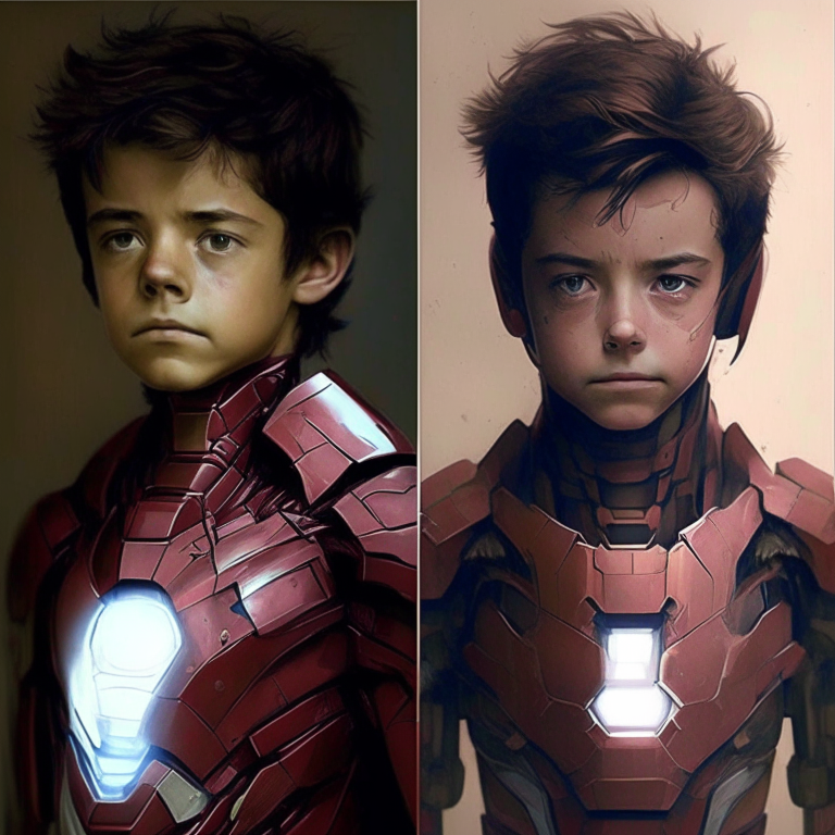 Changed boy in iron man