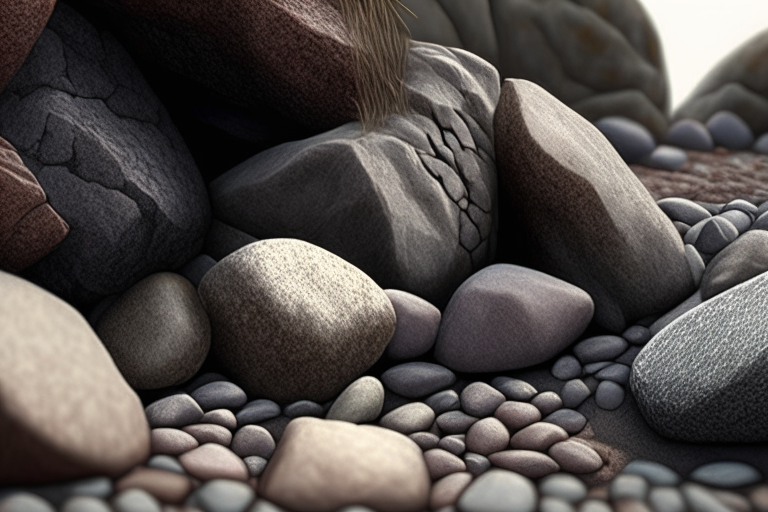 Small rocks or stones in the foreground add texture and depth to the scene.