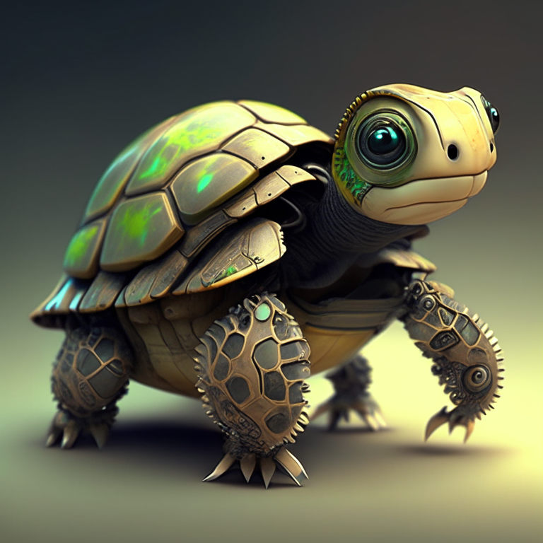 Cute biomechanic turtle