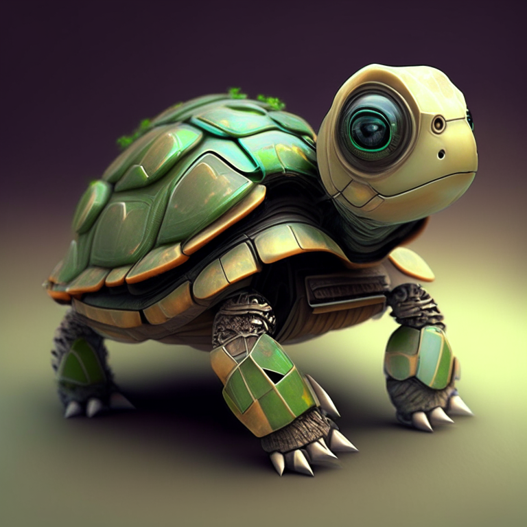 Cute biomechanic turtle