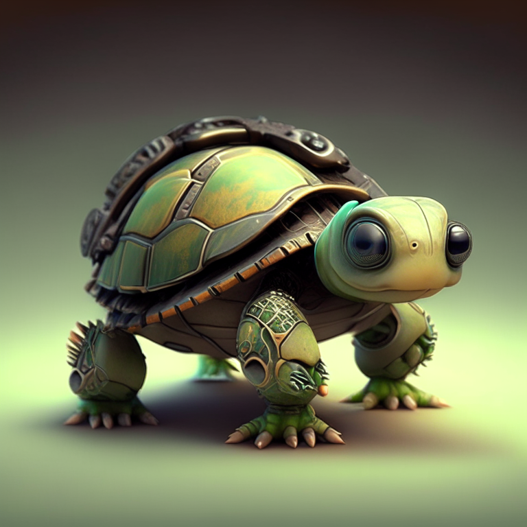 Cute biomechanic turtle