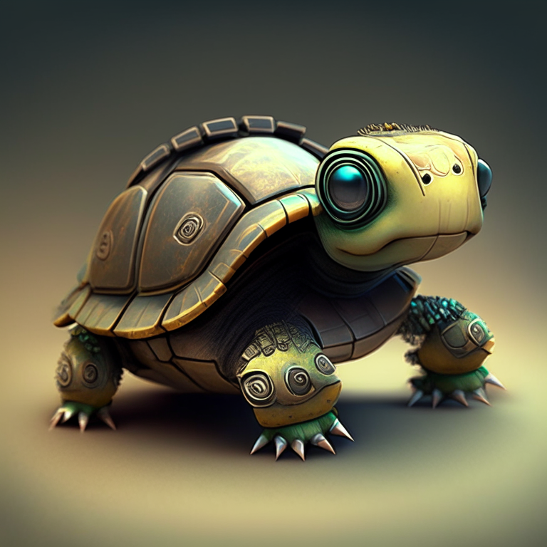 Cute biomechanic turtle