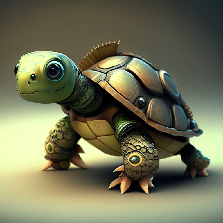 Cute biomechanic turtle