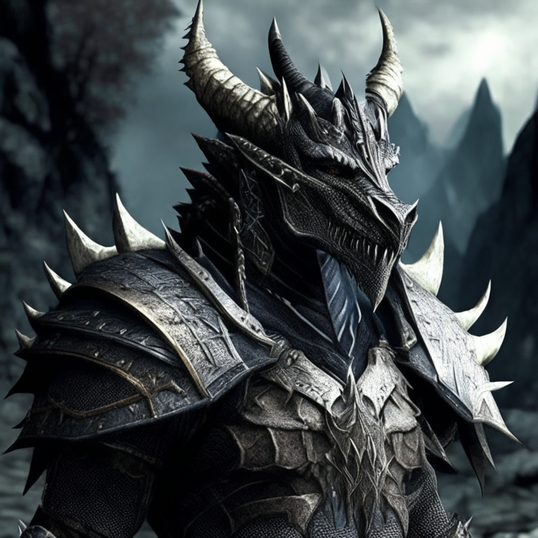 create a warior in skyrim world figth with dragon