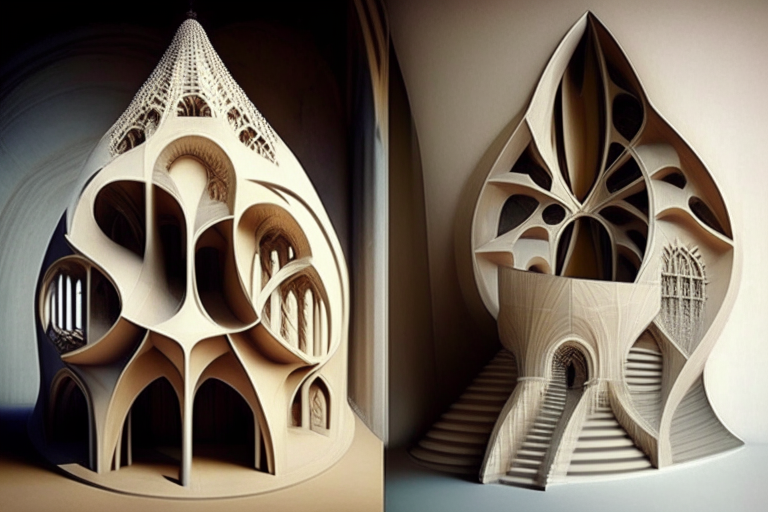 Diseño arquitectónico innovador y moderno de una mansión  creado a partir de Geometría sagrada, serie de fibonacci