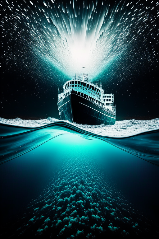 A Ship drowning in the beautiful space