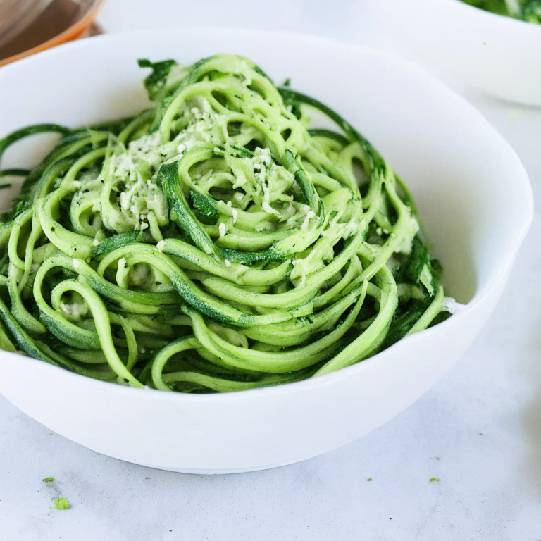 Raw Zucchini Noodles with Creamy Avocado Sauce