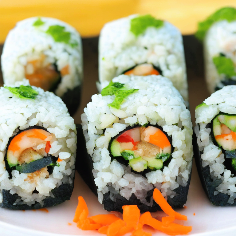 Alkaline Veggie Sushi Rolls with Cauliflower Rice