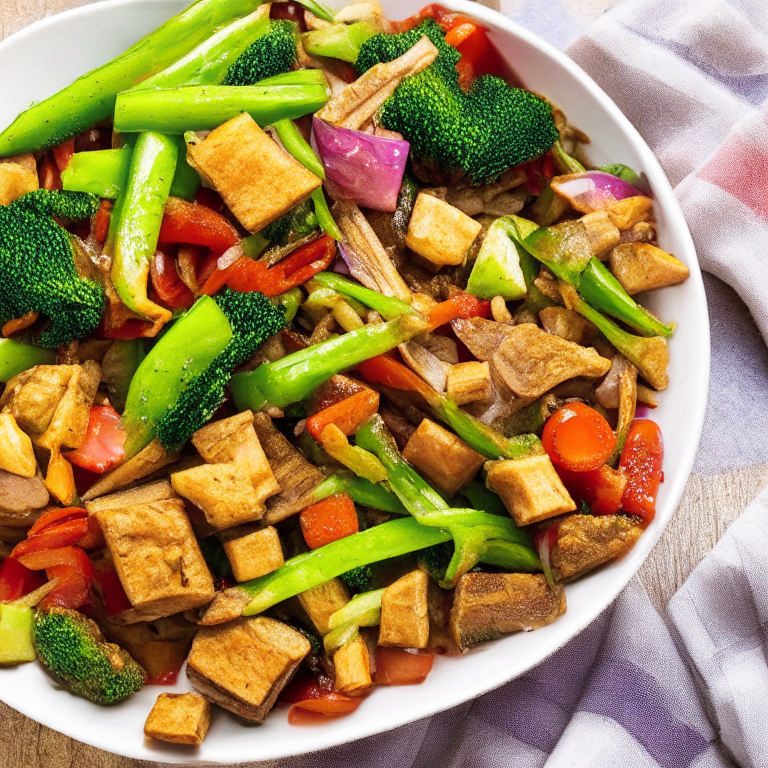 Seitan Stir-Fry with Colorful Vegetables