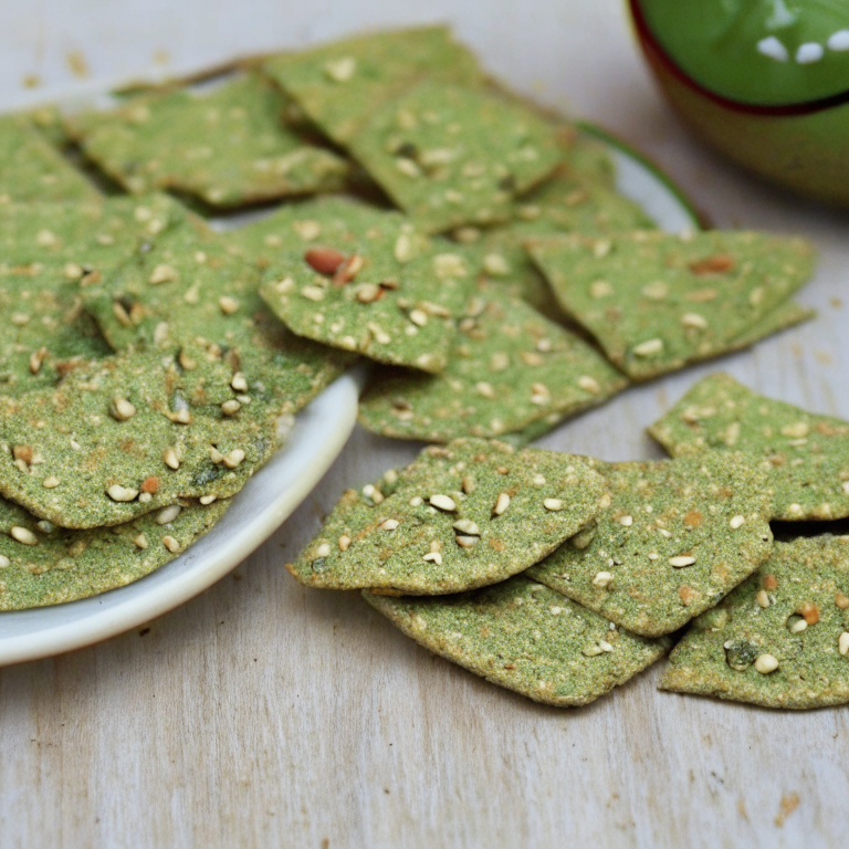 Alkaline Seed Crackers with Guacamole