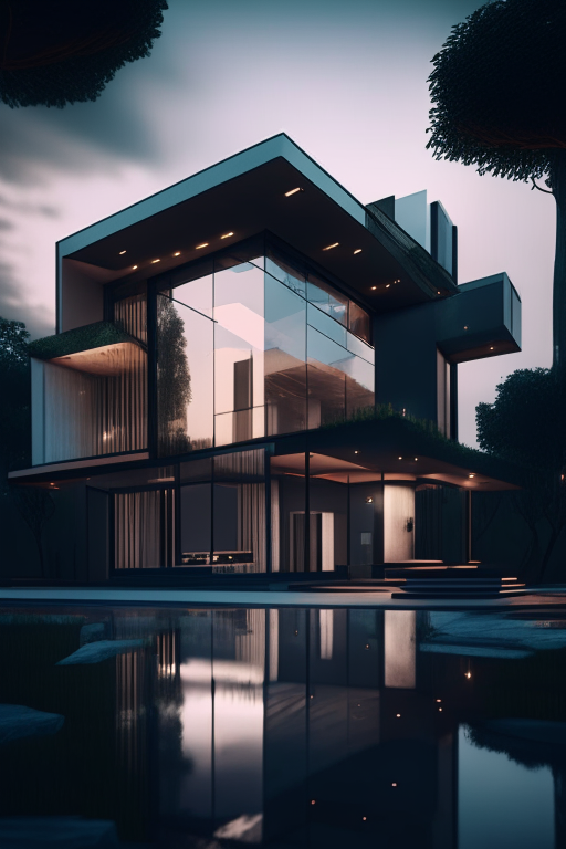 Modern Palace - Masterpiece - Cinematic - Image 0. Change the villa into a futuristic palace