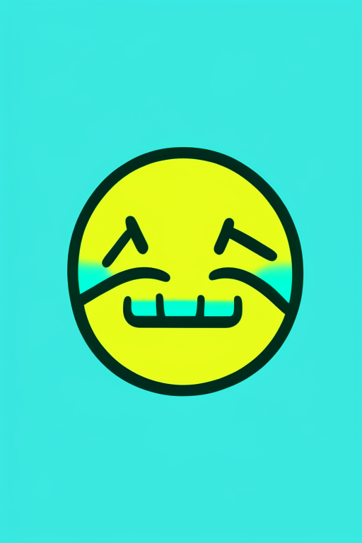   mint blue outline dark yellow shadow vector emoji website icon